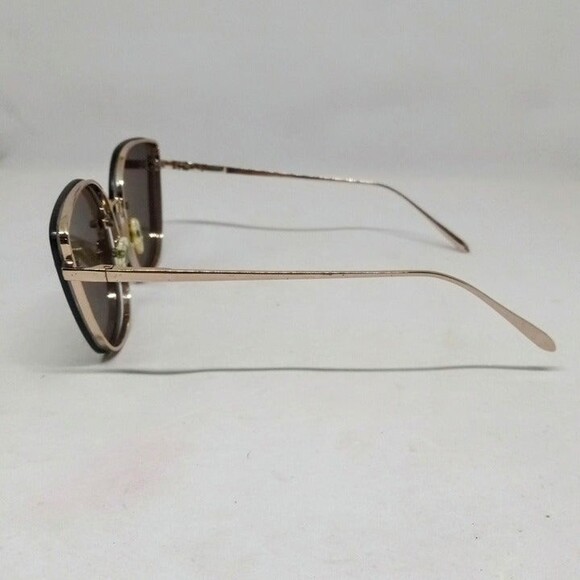 Boutique Floating Lens Cat Eye Sunglasses-Rimless-UV Protection-Gold-Brown Lens - Picture 3 of 6